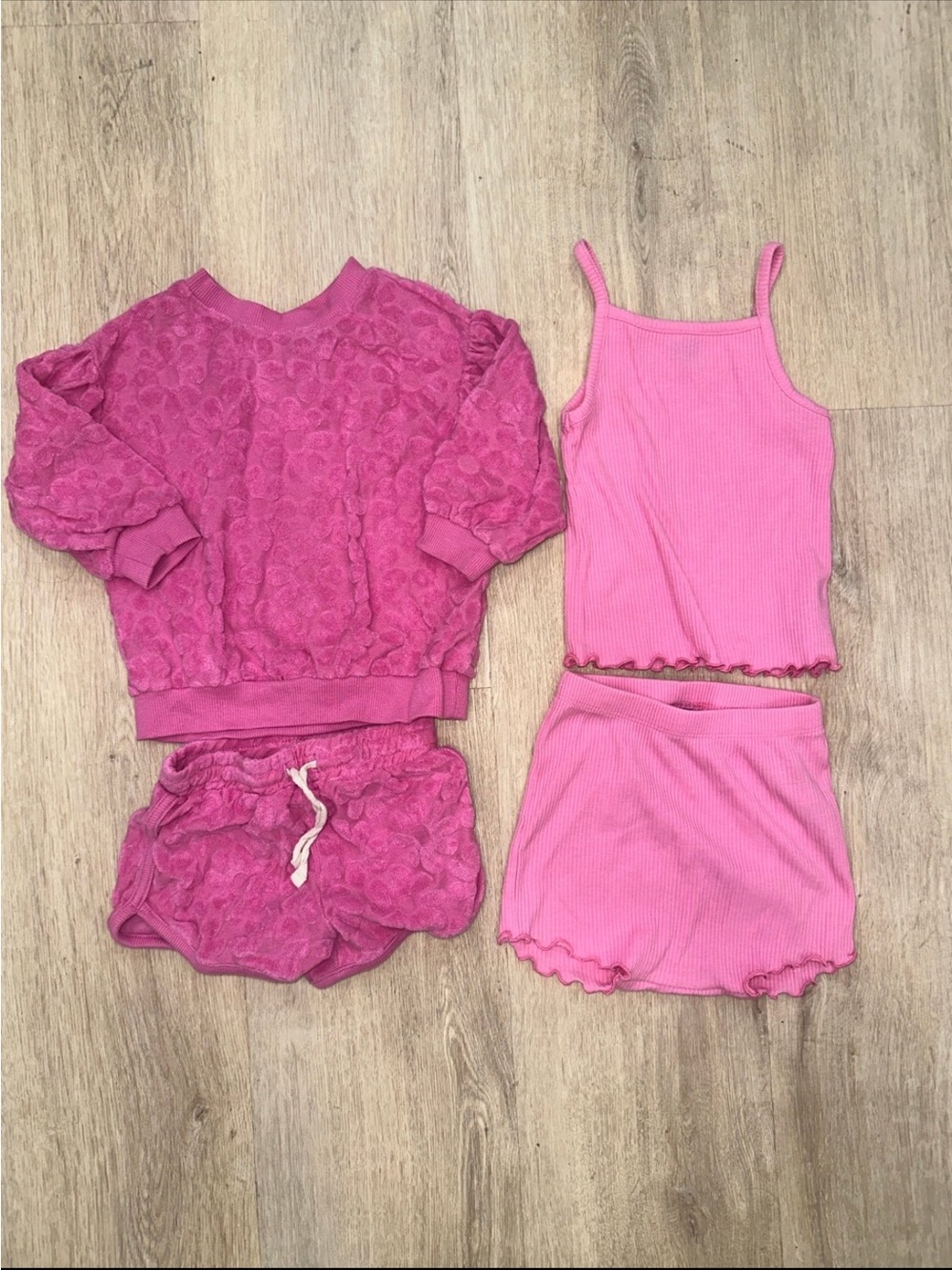 Old Navy Girls' Hot Pink 4-Piece Pajama Set